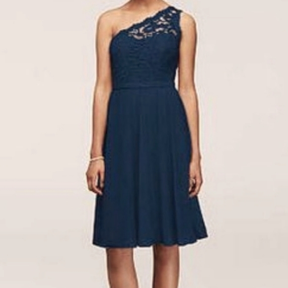 David's Bridal Dresses & Skirts - David’s Bridal one shoulder lace overlay dress